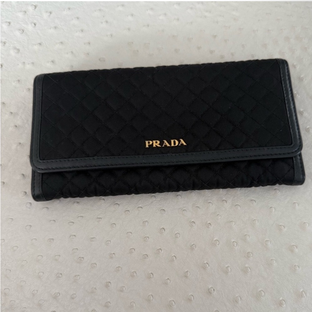 Prada Black Quilted Wallet